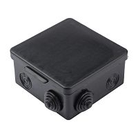 Коробка распаячная КМР-030-014 с крышкой 100х100х50 8 мембранных вводов IP54 черн. | код plc-kmr-030-014-b | EKF
